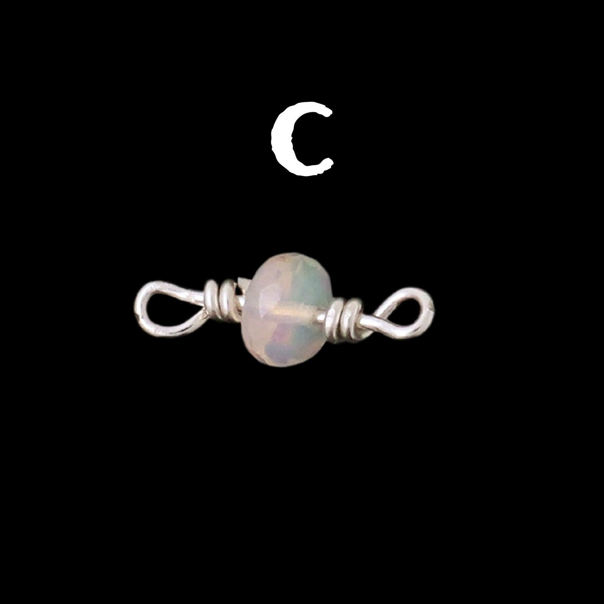 Ethiopian Opal Connector Charm for permanent jewelry - Permanent Wholesale Jewelry - view 5