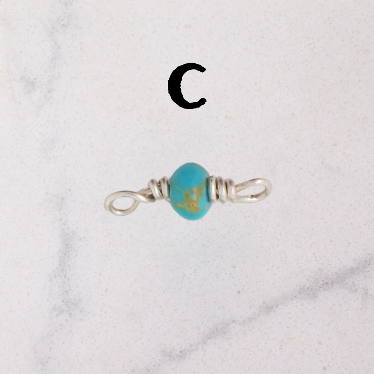 Sonoran Gold Turquoise Connector Charm - Authentic for permanent jewelry - Permanent Wholesale Jewelry - view 6