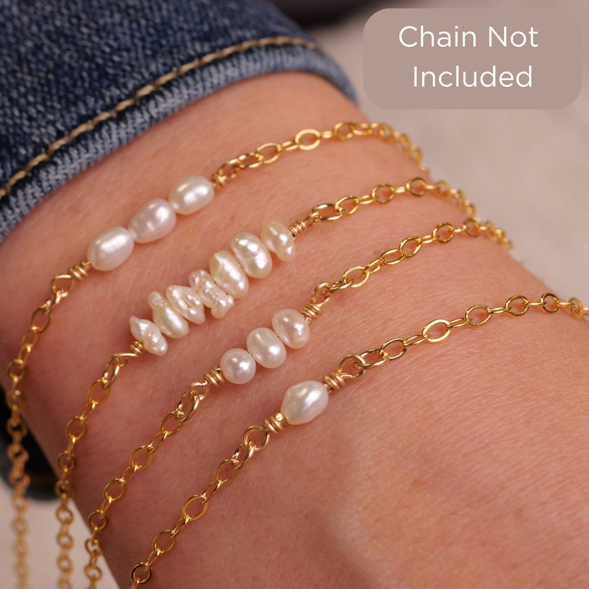 Freshwater Pearl Connector Charm for permanent jewelry - Permanent Wholesale Jewelry