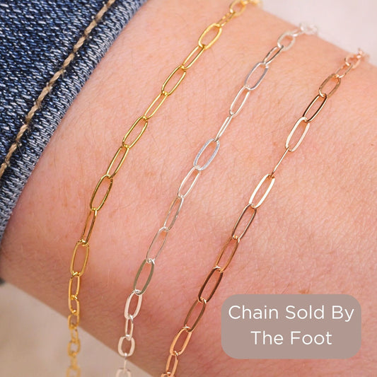 Dainty Paperclip Chain P-012 for permanent jewelry - Permanent Wholesale Jewelry