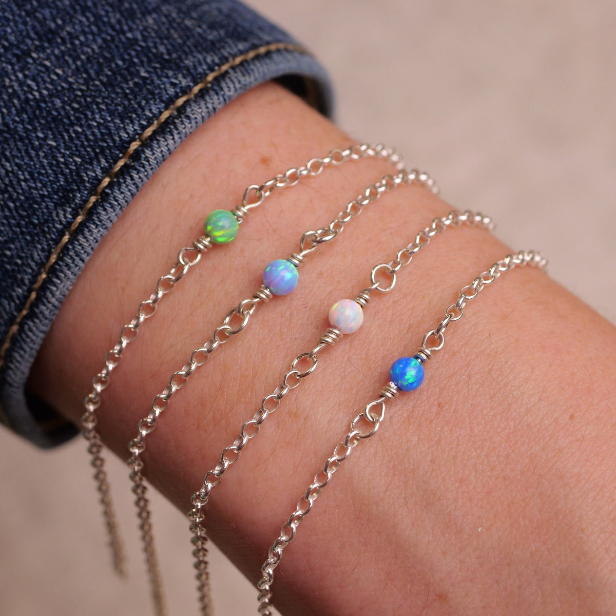 Opal Connector Charm for permanent jewelry - Permanent Wholesale Jewelry - view 2