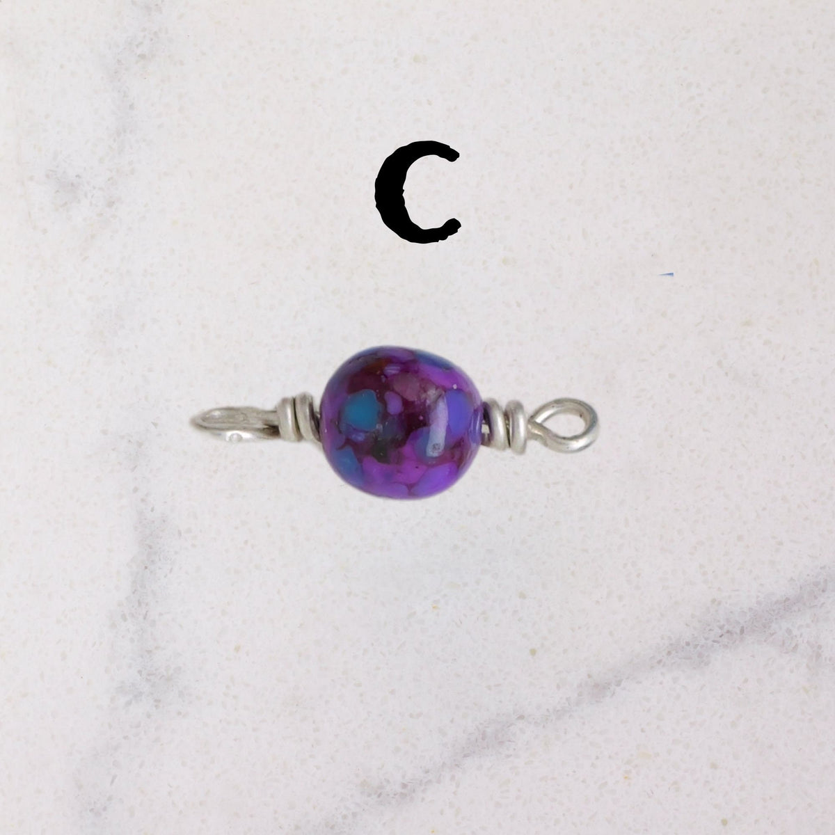 Kingman Turquoise & Spiny Oyster Connector Charm for permanent jewelry - Permanent Wholesale Jewelry - view 6