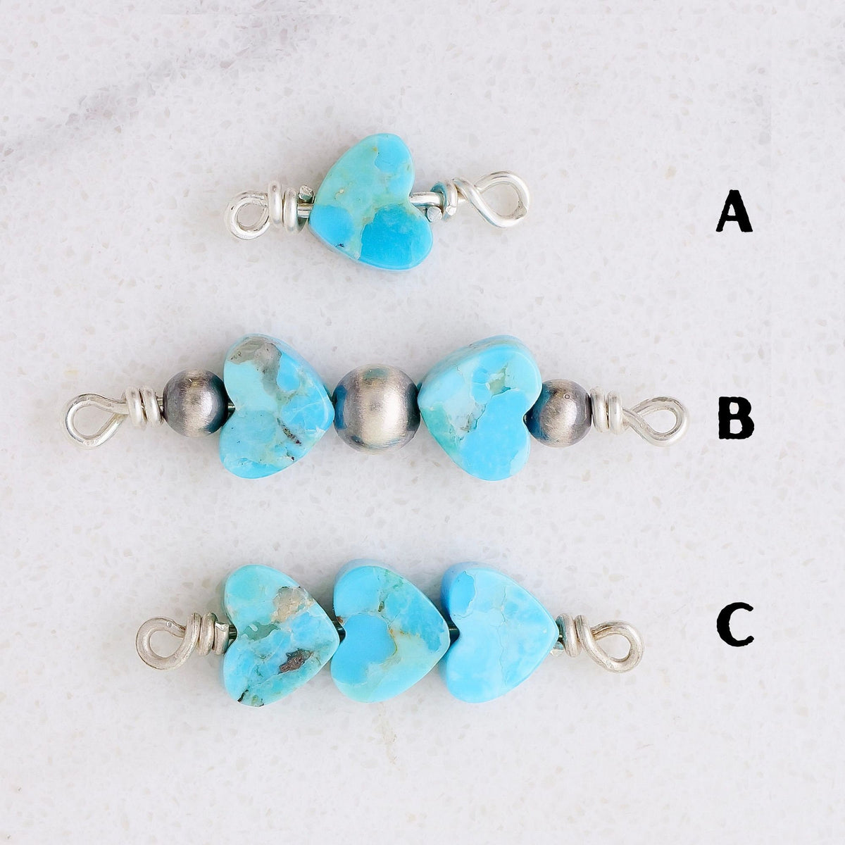 Kingman Turquoise Heart Anklet for permanent jewelry - Permanent Wholesale Jewelry - view 3