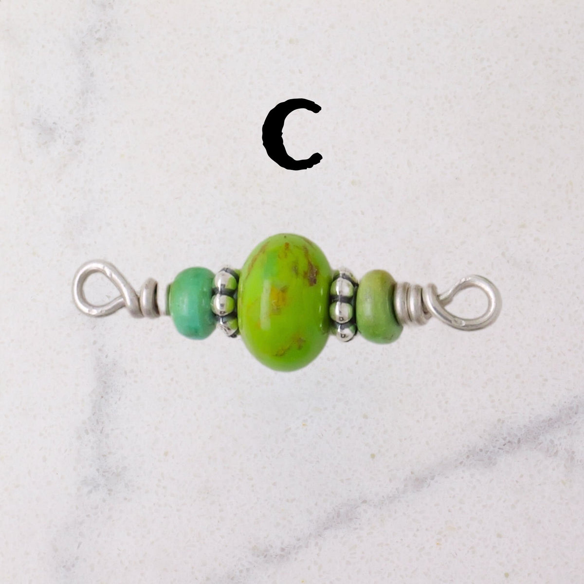 Sonoran Gold Turquoise Connector Charm for permanent jewelry - Permanent Wholesale Jewelry - view 6