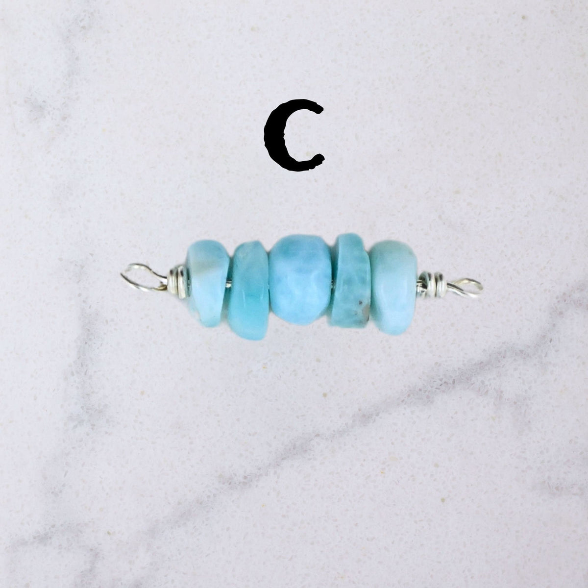 Larimar Connector Charm for permanent jewelry - Permanent Wholesale Jewelry - view 7