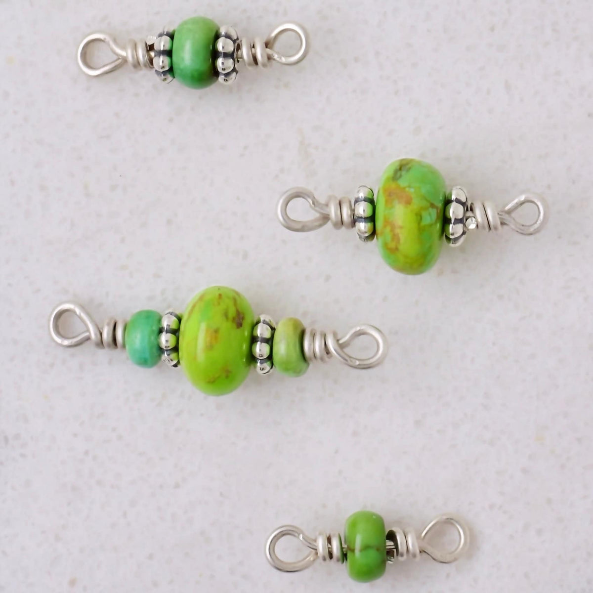 Sonoran Gold Turquoise Connector Charm for permanent jewelry - Permanent Wholesale Jewelry - view 2