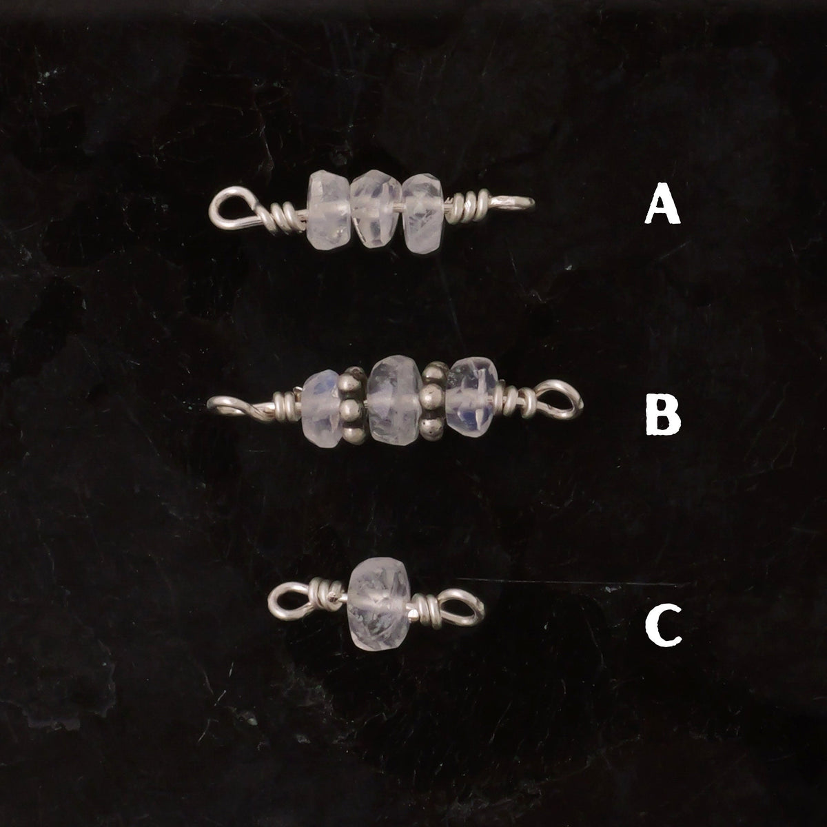 Moonstone Connector Charm for permanent jewelry - Permanent Wholesale Jewelry - view 3