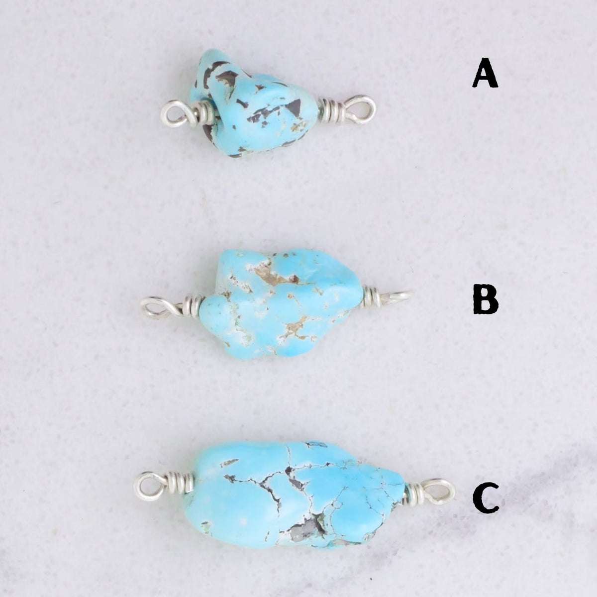 Lone Mountain Turquoise Connector Charm for permanent jewelry - Permanent Wholesale Jewelry - view 3