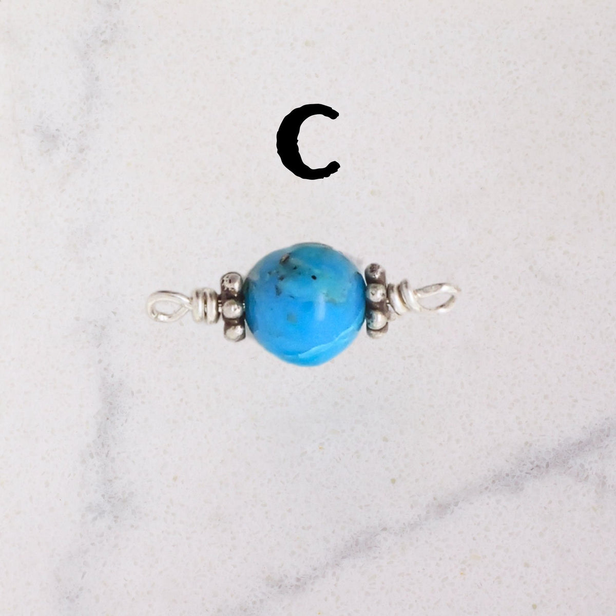 Kingman Mine Turquoise Connector Charm for permanent jewelry - Permanent Wholesale Jewelry - view 6