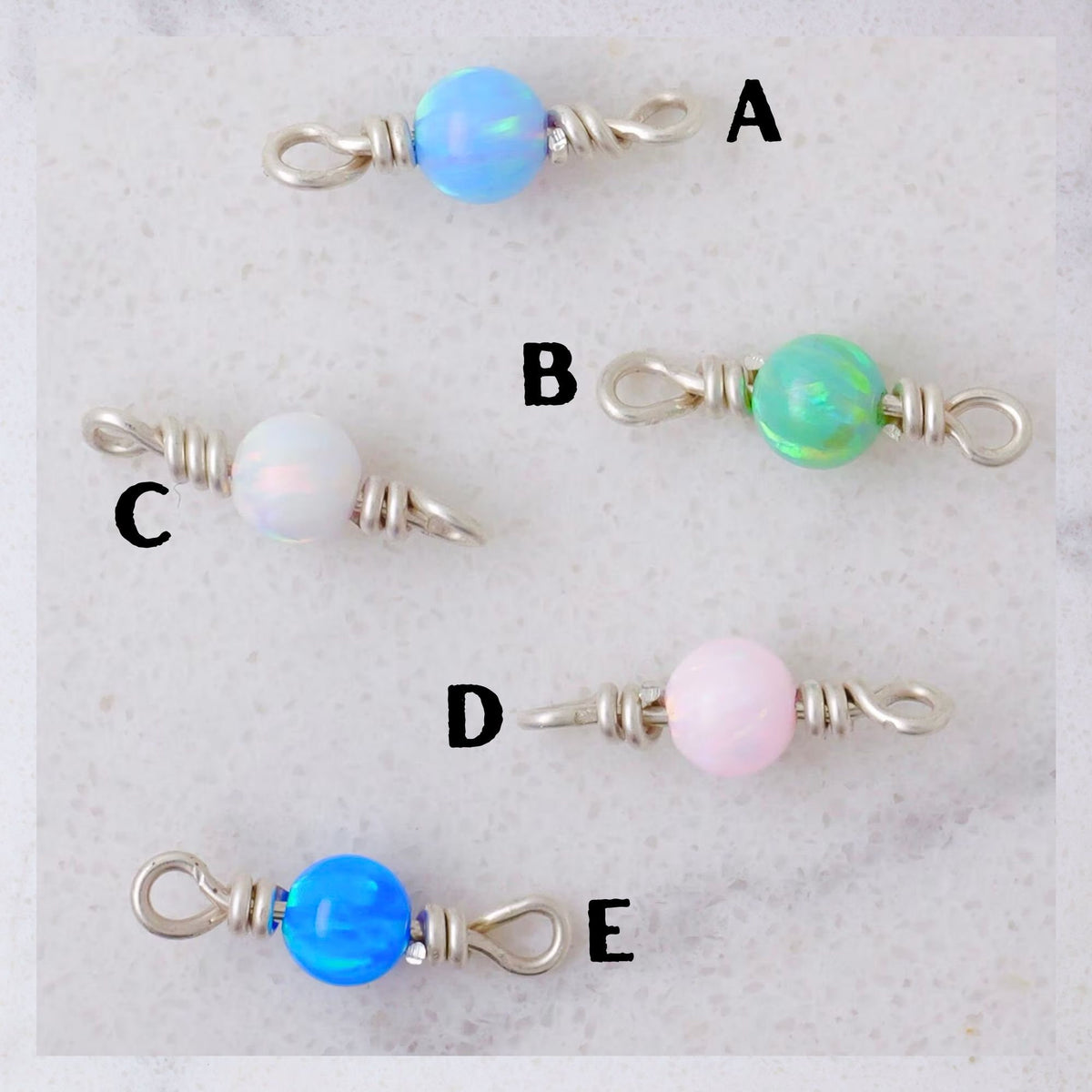 Opal Connector Charm for permanent jewelry - Permanent Wholesale Jewelry - view 3