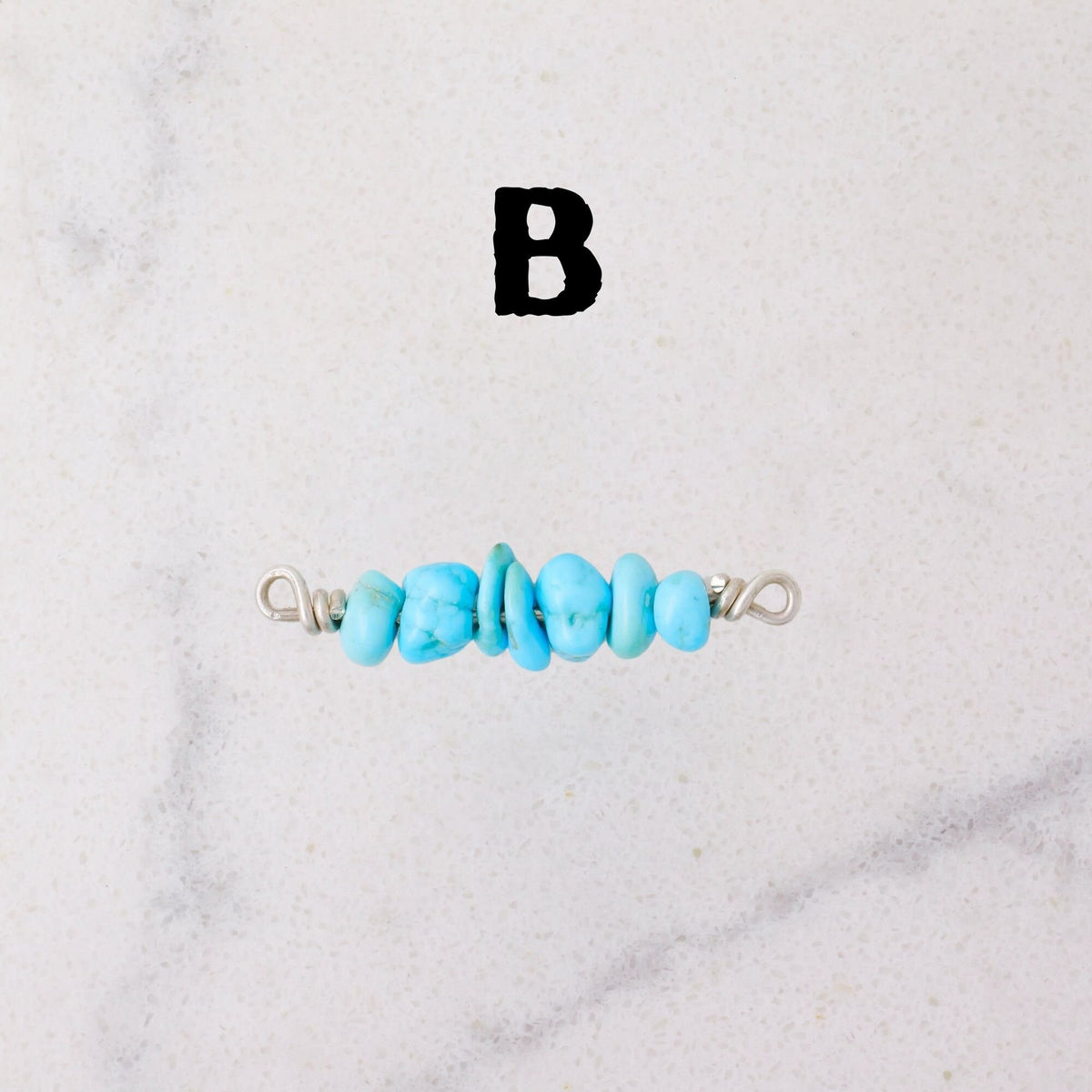 Sleeping Beauty Turquoise Connector Charm for permanent jewelry - Permanent Wholesale Jewelry - view 6
