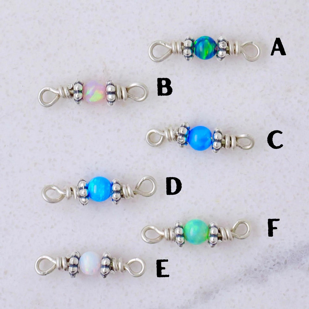 Dainty Opal Connector Charm for permanent jewelry - Permanent Wholesale Jewelry - view 3