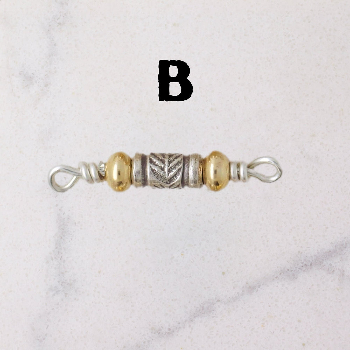 Two Tone Tribal Bead Connector Charm for permanent jewelry - Permanent Wholesale Jewelry - view 5