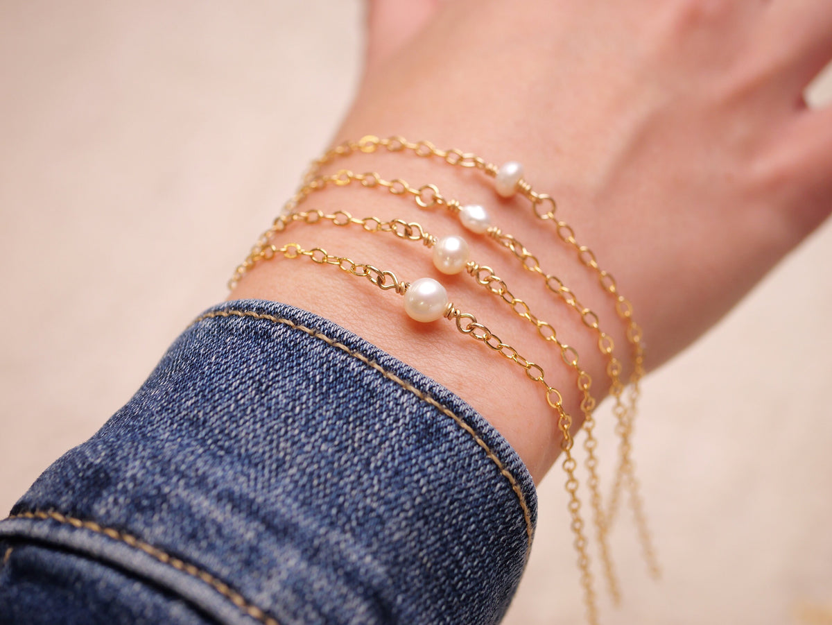 Freshwater Pearl Beach Connector Charm for permanent jewelry - Permanent Wholesale Jewelry - view 9
