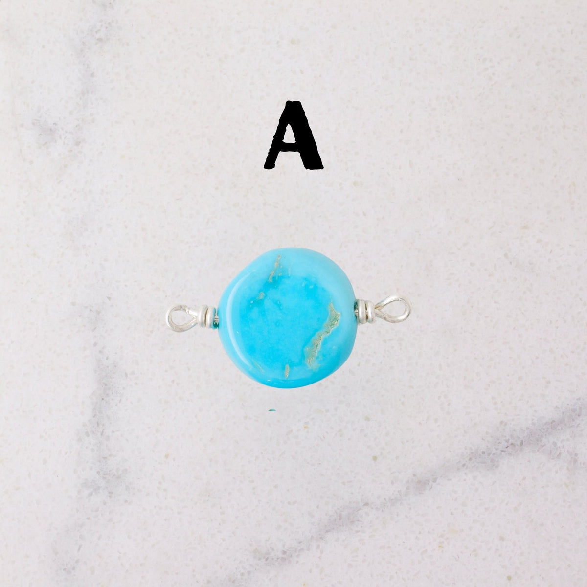 Sleeping Beauty Turquoise Connector Charm for permanent jewelry - Permanent Wholesale Jewelry - view 5
