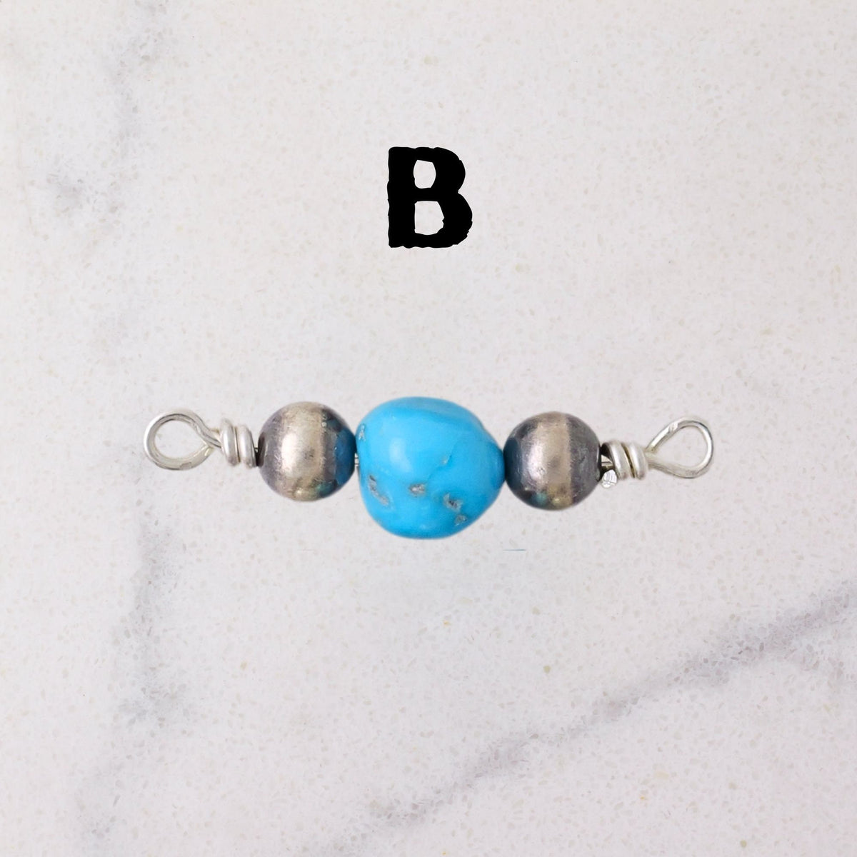 Navajo Pearl & Kingman Turquoise Connector Charm for permanent jewelry - Permanent Wholesale Jewelry - view 5