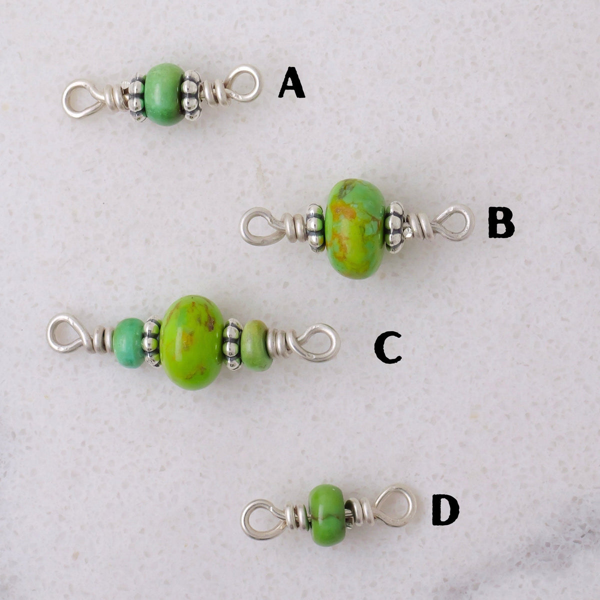 Sonoran Gold Turquoise Connector Charm for permanent jewelry - Permanent Wholesale Jewelry - view 3