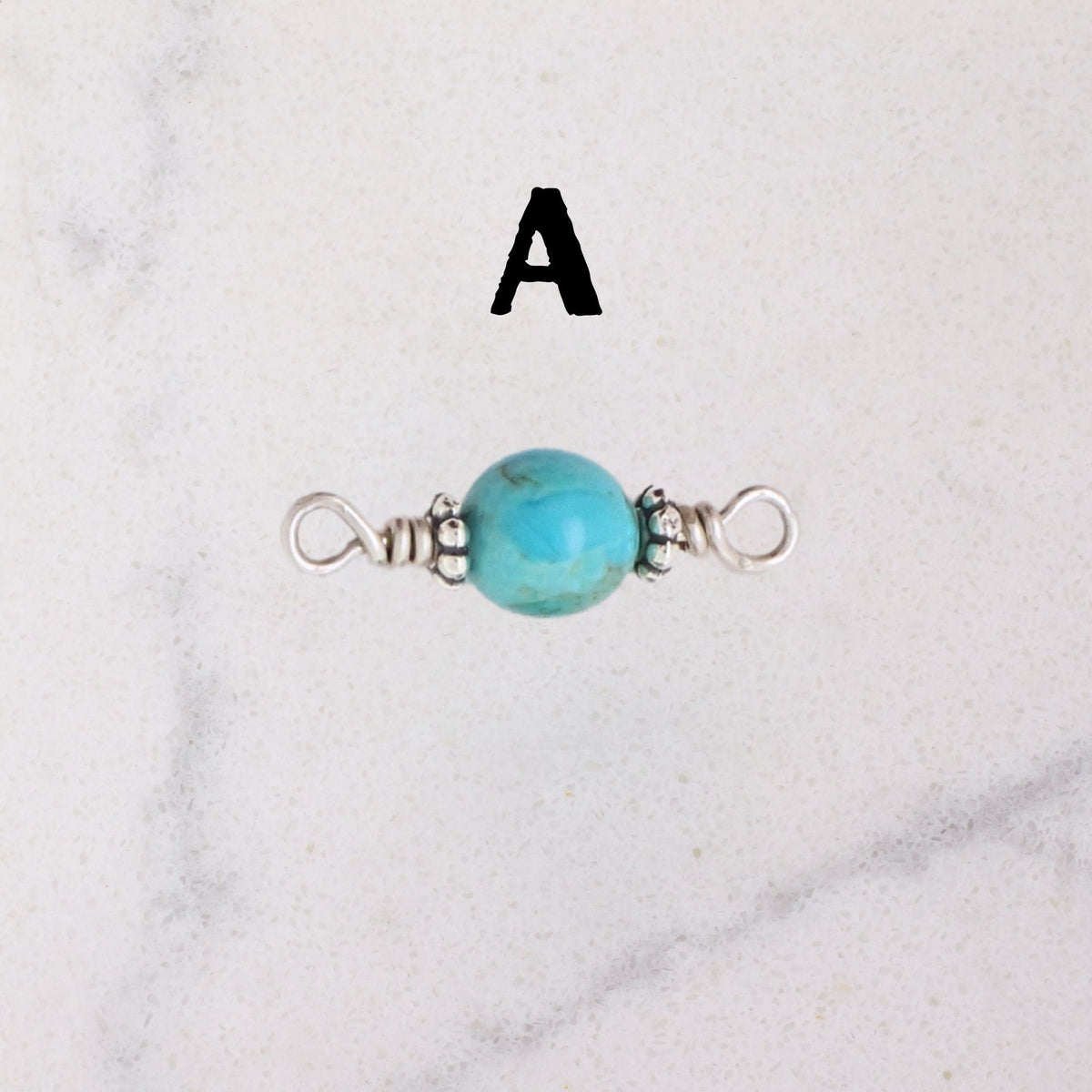 Kingman Mine Turquoise Connector Charm for permanent jewelry - Permanent Wholesale Jewelry - view 4