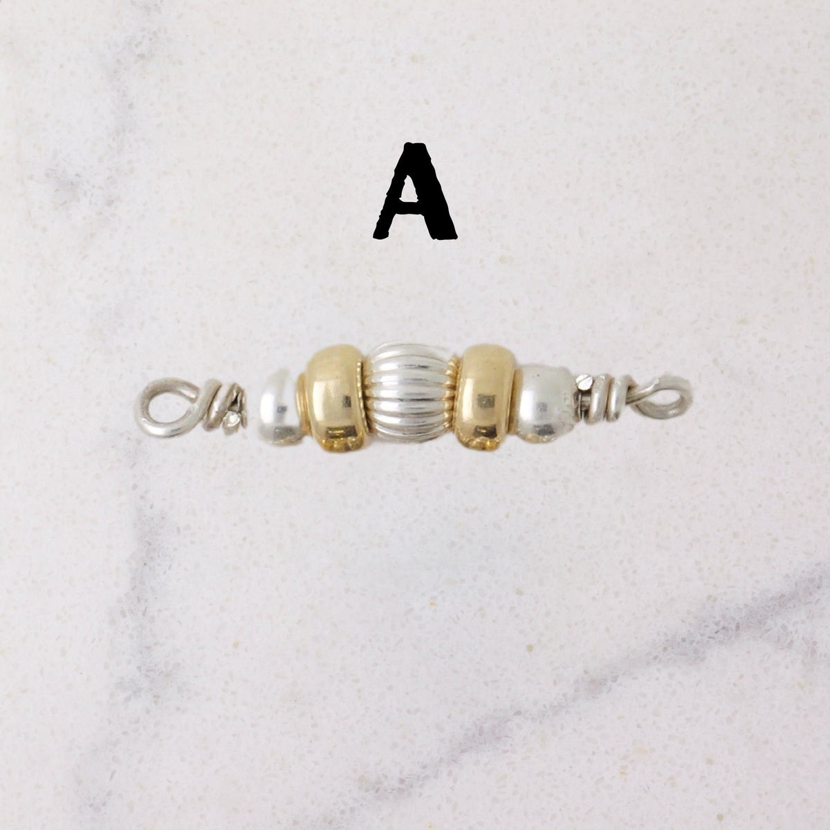 Two Tone Tribal Bead Connector Charm for permanent jewelry - Permanent Wholesale Jewelry - view 4