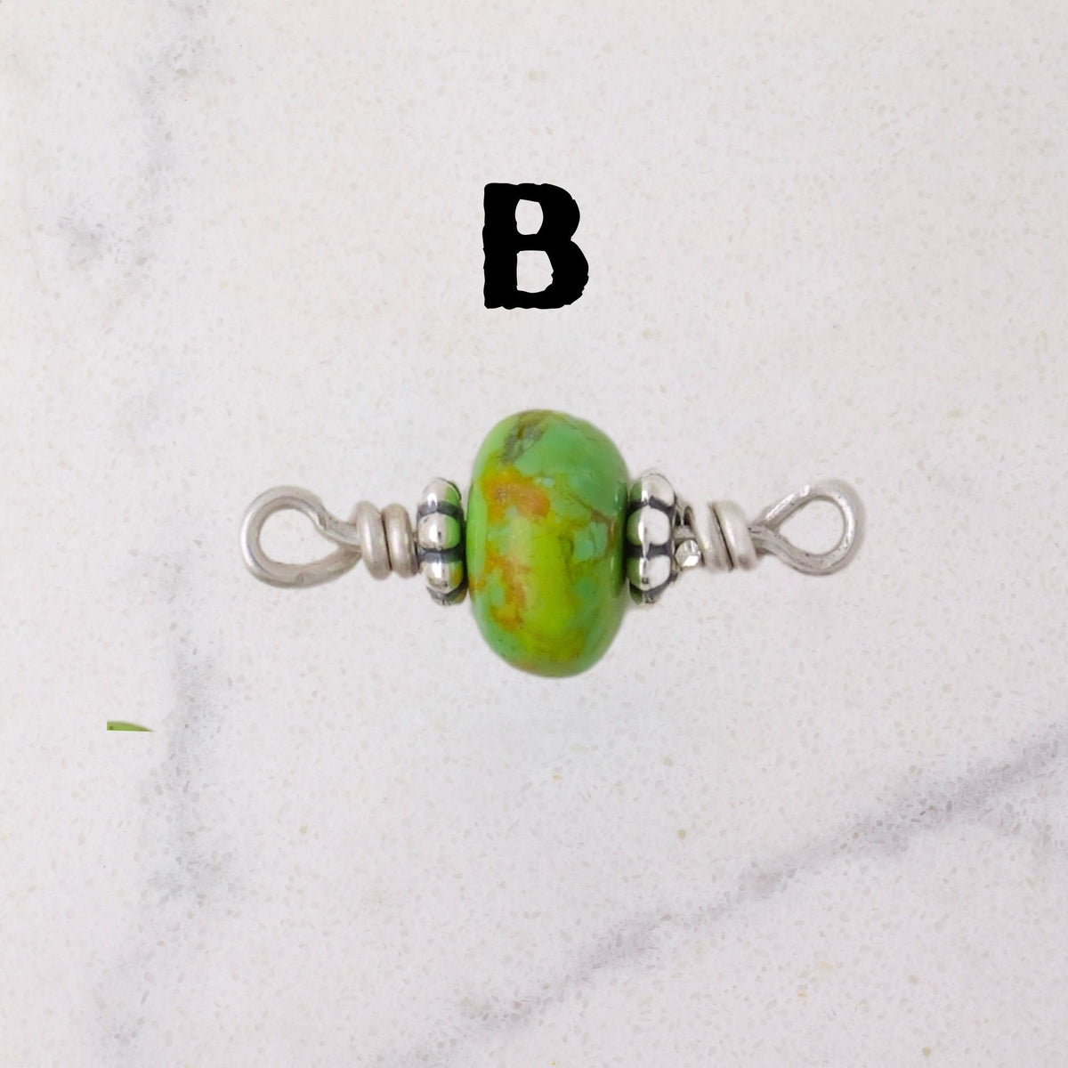 Sonoran Gold Turquoise Connector Charm for permanent jewelry - Permanent Wholesale Jewelry - view 5