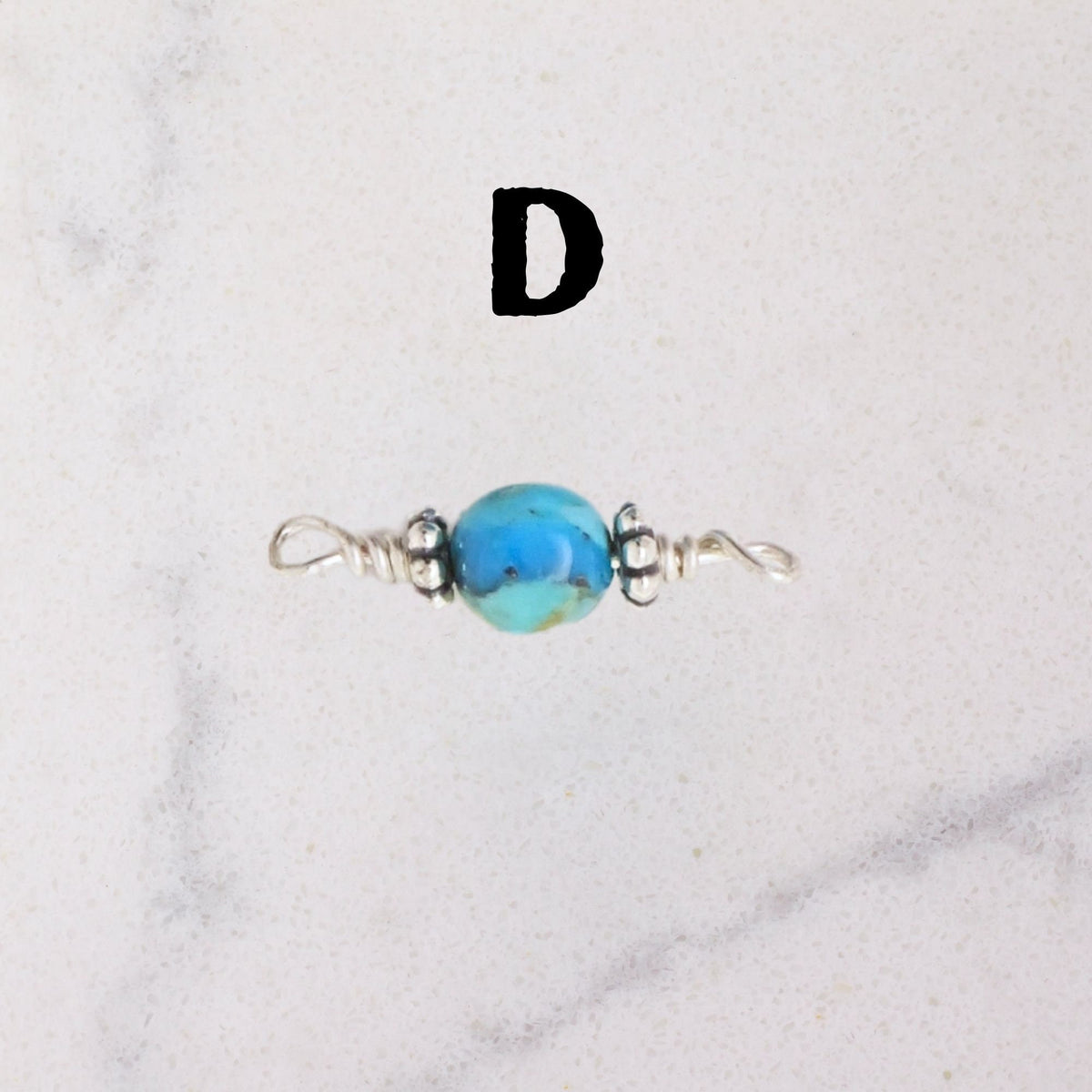 Kingman Mine Turquoise Connector Charm for permanent jewelry - Permanent Wholesale Jewelry - view 7