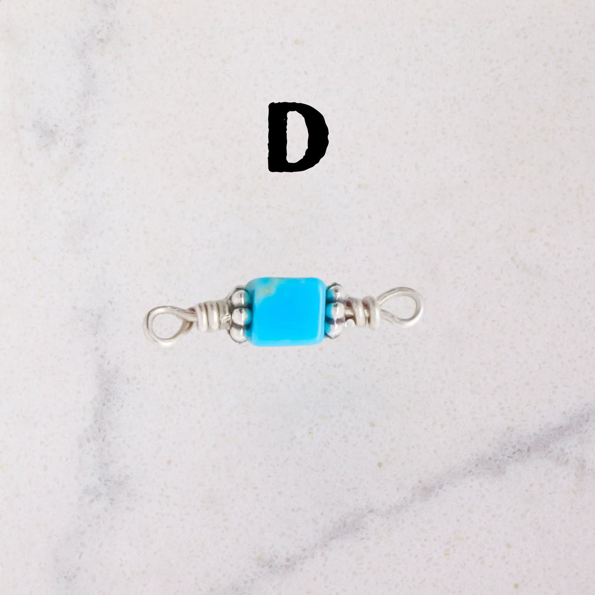 Number 8 Mine Turquoise Connector Charm - Rare for permanent jewelry - Permanent Wholesale Jewelry - view 7