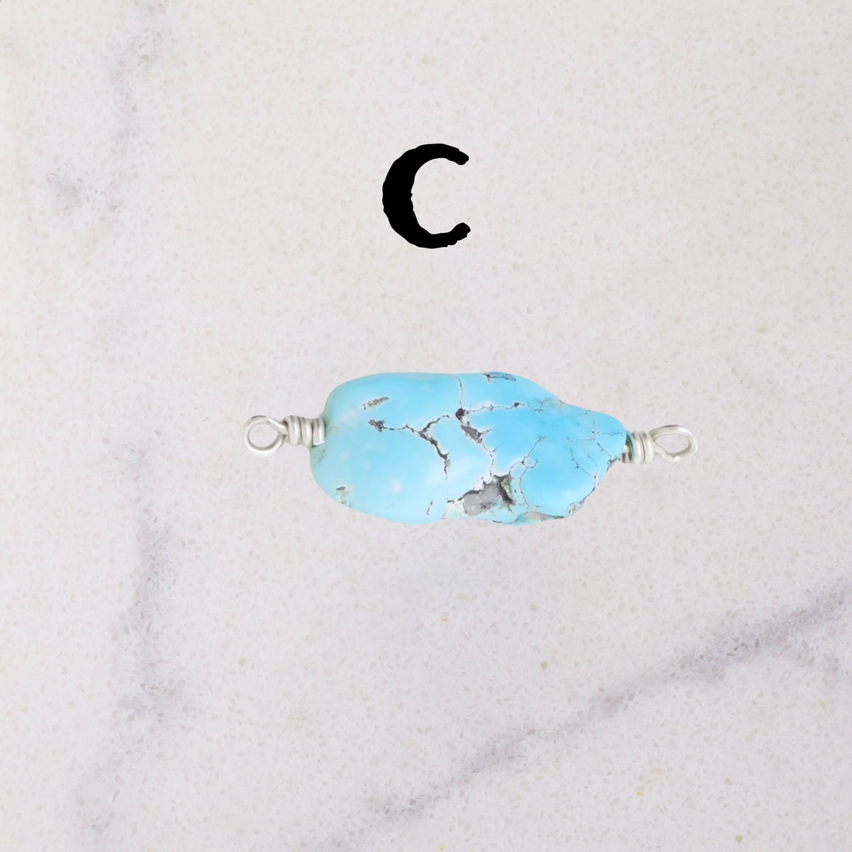 Lone Mountain Turquoise Connector Charm for permanent jewelry - Permanent Wholesale Jewelry - view 6