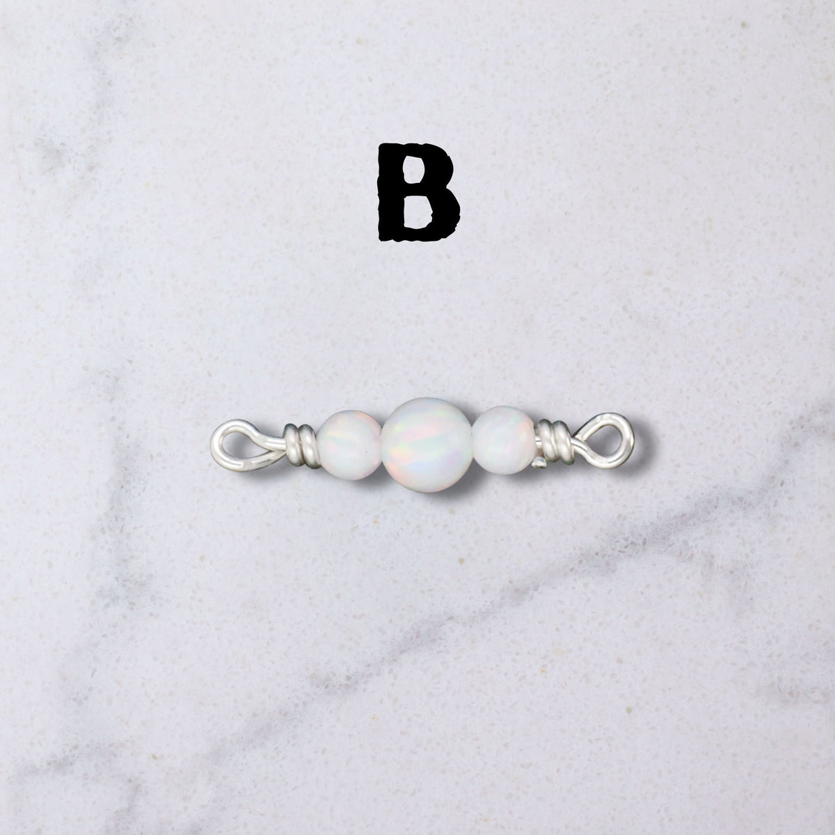 Opal Connector Charm - Sterling Wrapped for permanent jewelry - Permanent Wholesale Jewelry - view 5
