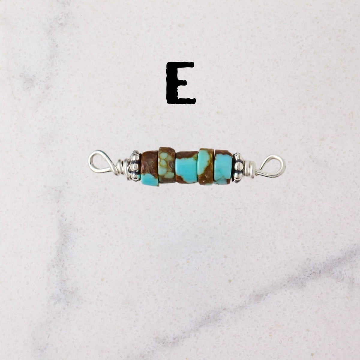 Number 8 Mine Turquoise Connector Charm for permanent jewelry - Permanent Wholesale Jewelry - view 8