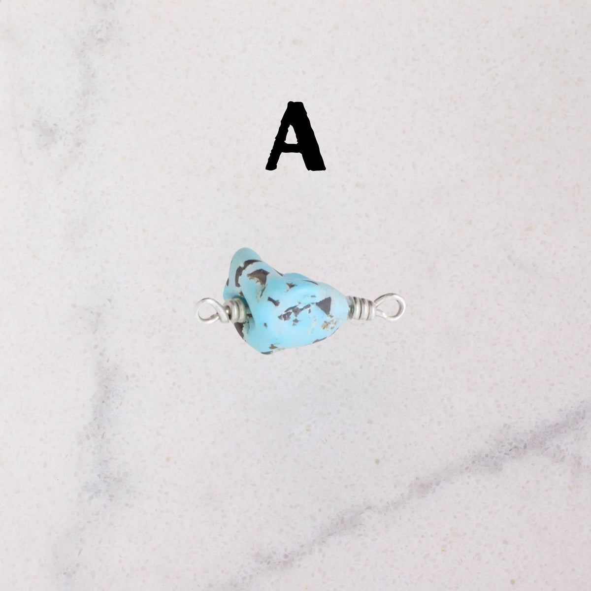 Lone Mountain Turquoise Connector Charm for permanent jewelry - Permanent Wholesale Jewelry - view 4