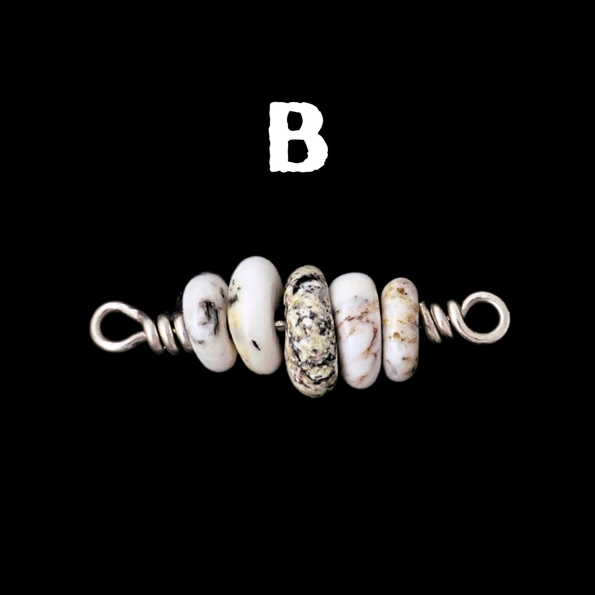 White Buffalo Turquoise Connector Charm for permanent jewelry - Permanent Wholesale Jewelry - view 6