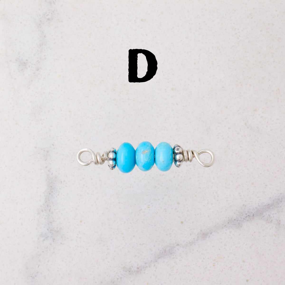 Sleeping Beauty Turquoise Connector Charm for permanent jewelry - Permanent Wholesale Jewelry - view 8