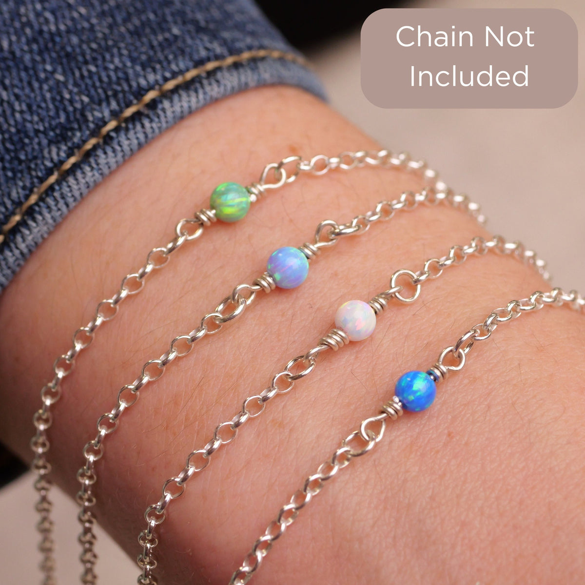 Opal Connector Charm for permanent jewelry - Permanent Wholesale Jewelry