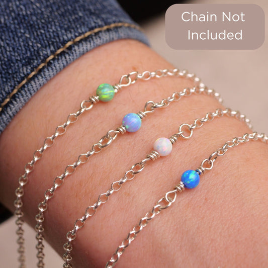 Opal Connector Charm for permanent jewelry - Permanent Wholesale Jewelry