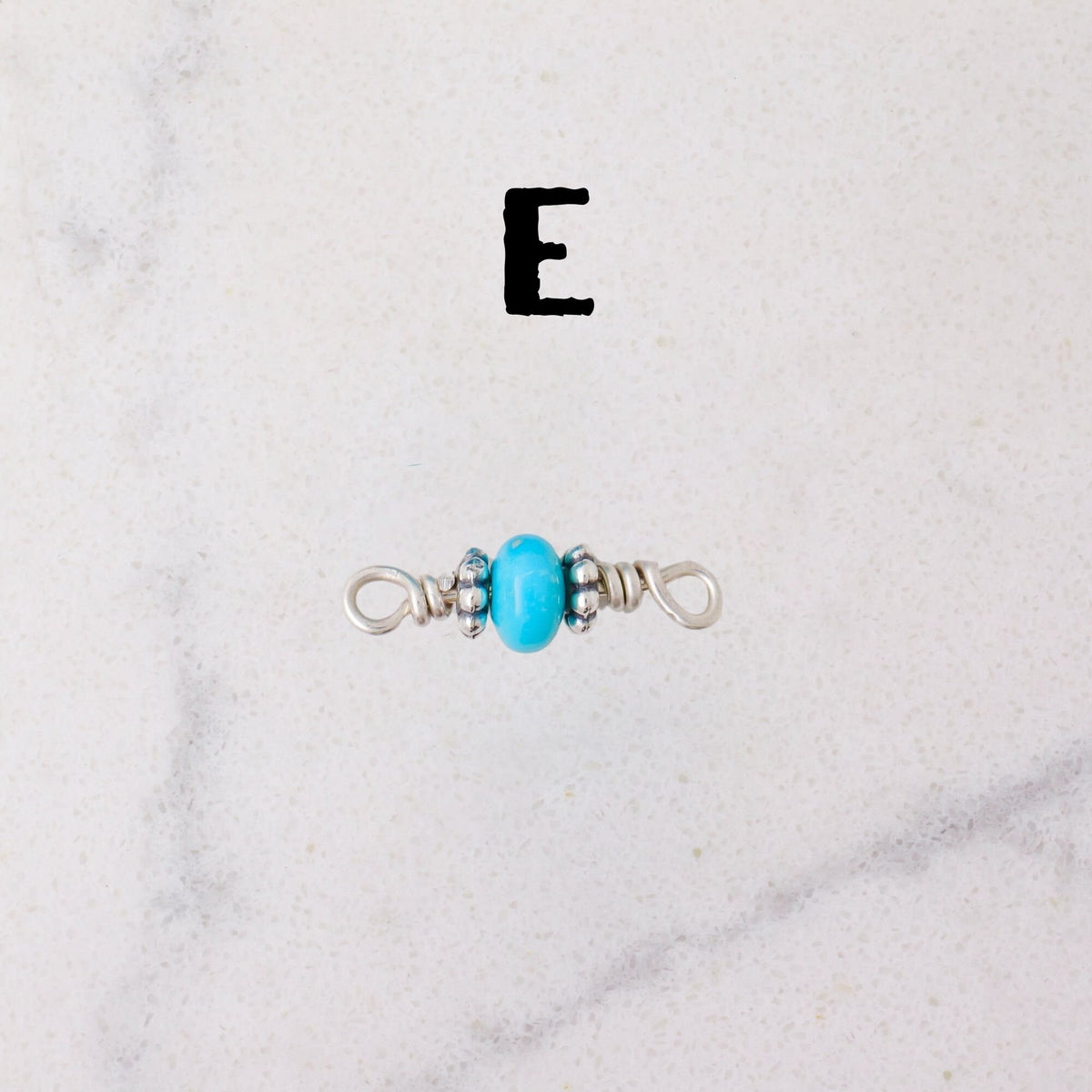 Sleeping Beauty Turquoise Connector Charm for permanent jewelry - Permanent Wholesale Jewelry - view 9