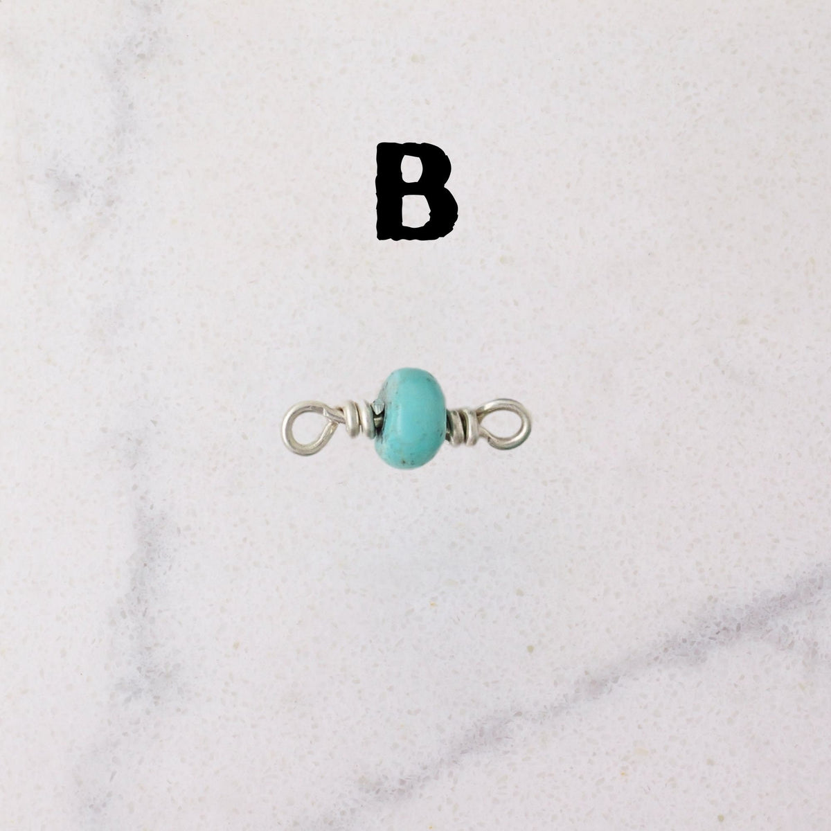 Number 8 Mine Turquoise Connector Charm for permanent jewelry - Permanent Wholesale Jewelry - view 5