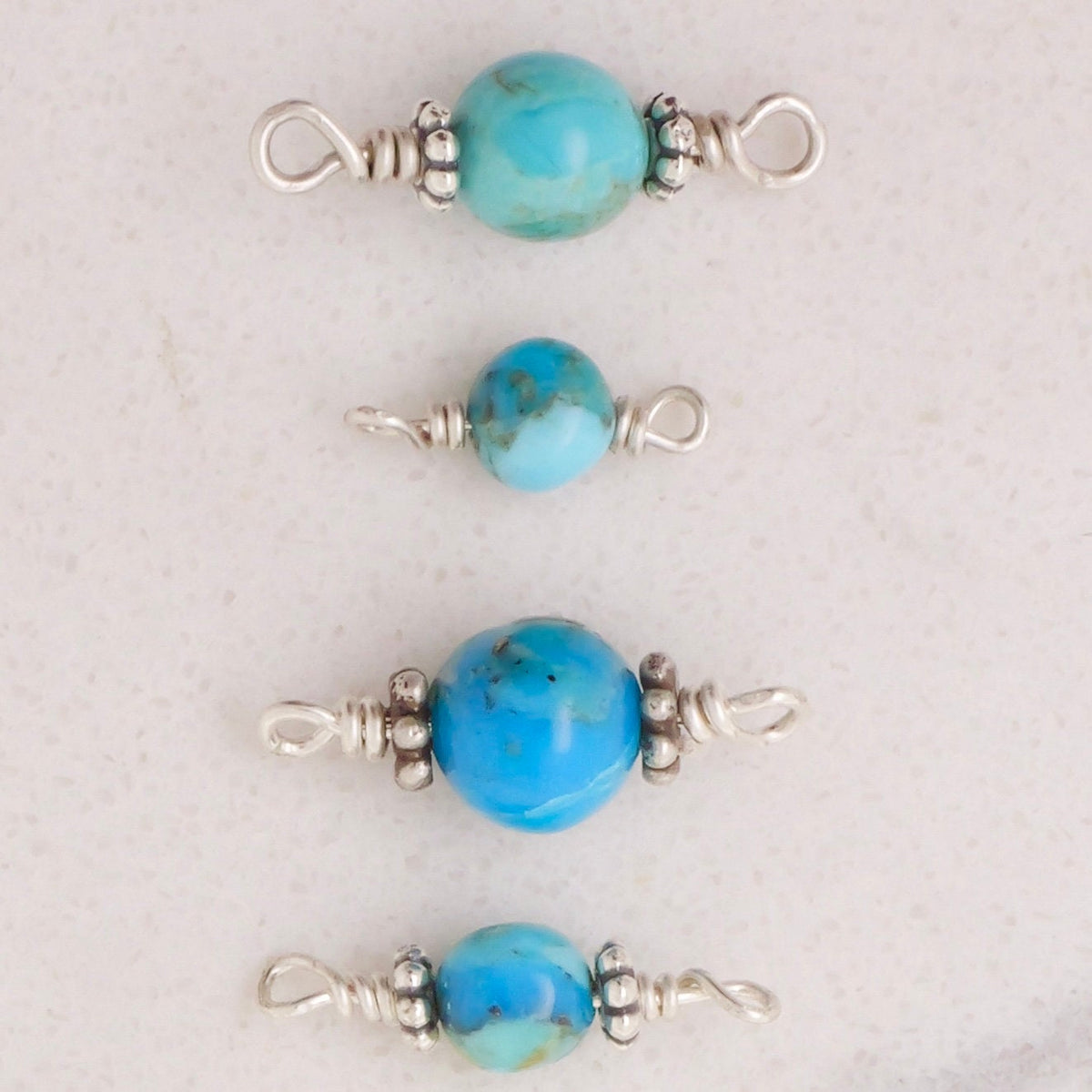 Kingman Mine Turquoise Connector Charm for permanent jewelry - Permanent Wholesale Jewelry - view 2