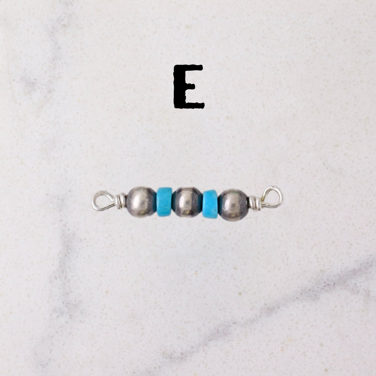 Navajo Pearl & Kingman Turquoise Connector Charm for permanent jewelry - Permanent Wholesale Jewelry - view 8