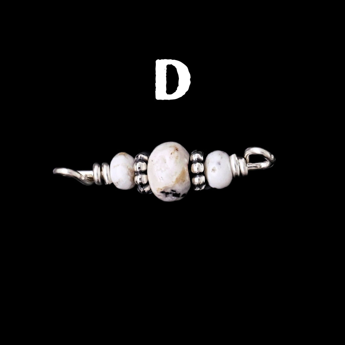 White Buffalo Turquoise Connector Charm for permanent jewelry - Permanent Wholesale Jewelry - view 8