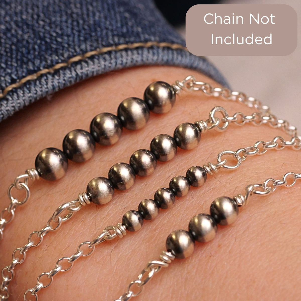 Navajo Pearls Connector Charm for permanent jewelry - Permanent Wholesale Jewelry