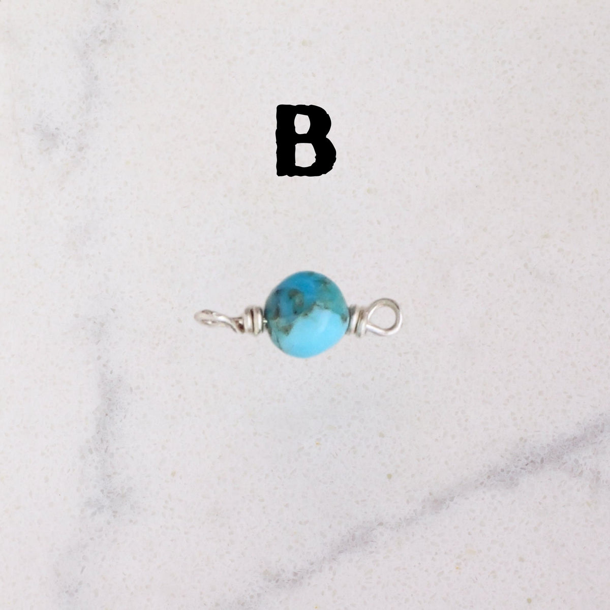 Kingman Mine Turquoise Connector Charm for permanent jewelry - Permanent Wholesale Jewelry - view 5