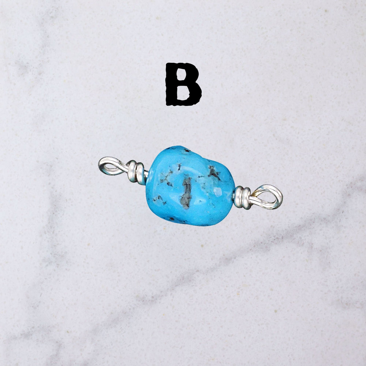 Kingman Turquoise Nugget Connector Charm for permanent jewelry - Permanent Wholesale Jewelry - view 4