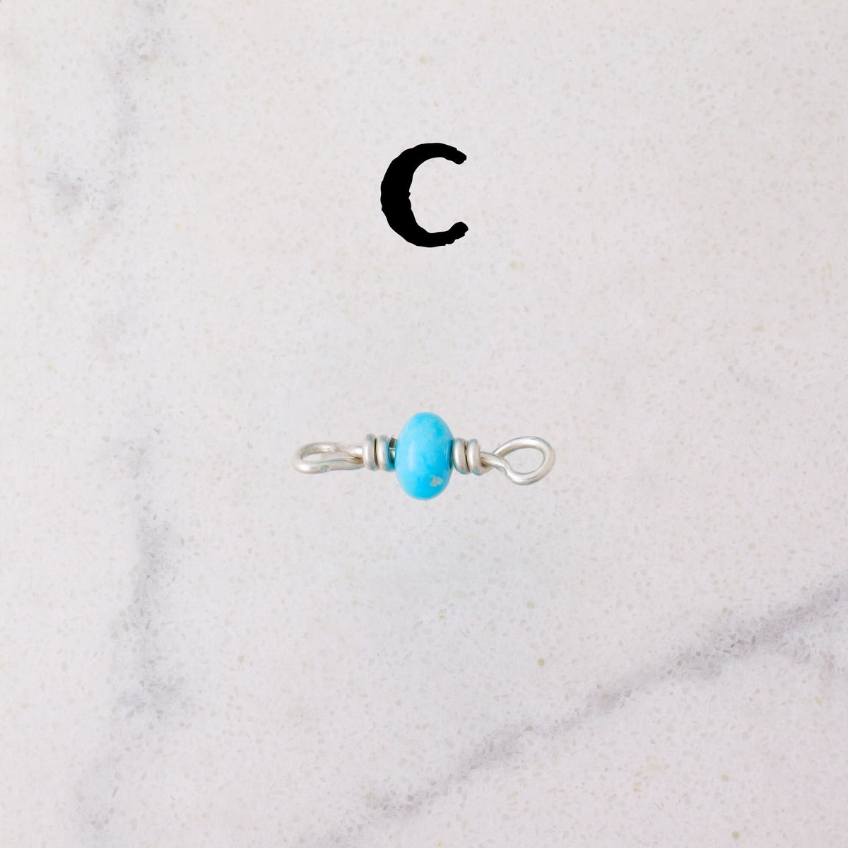Sleeping Beauty Turquoise Connector Charm for permanent jewelry - Permanent Wholesale Jewelry - view 7