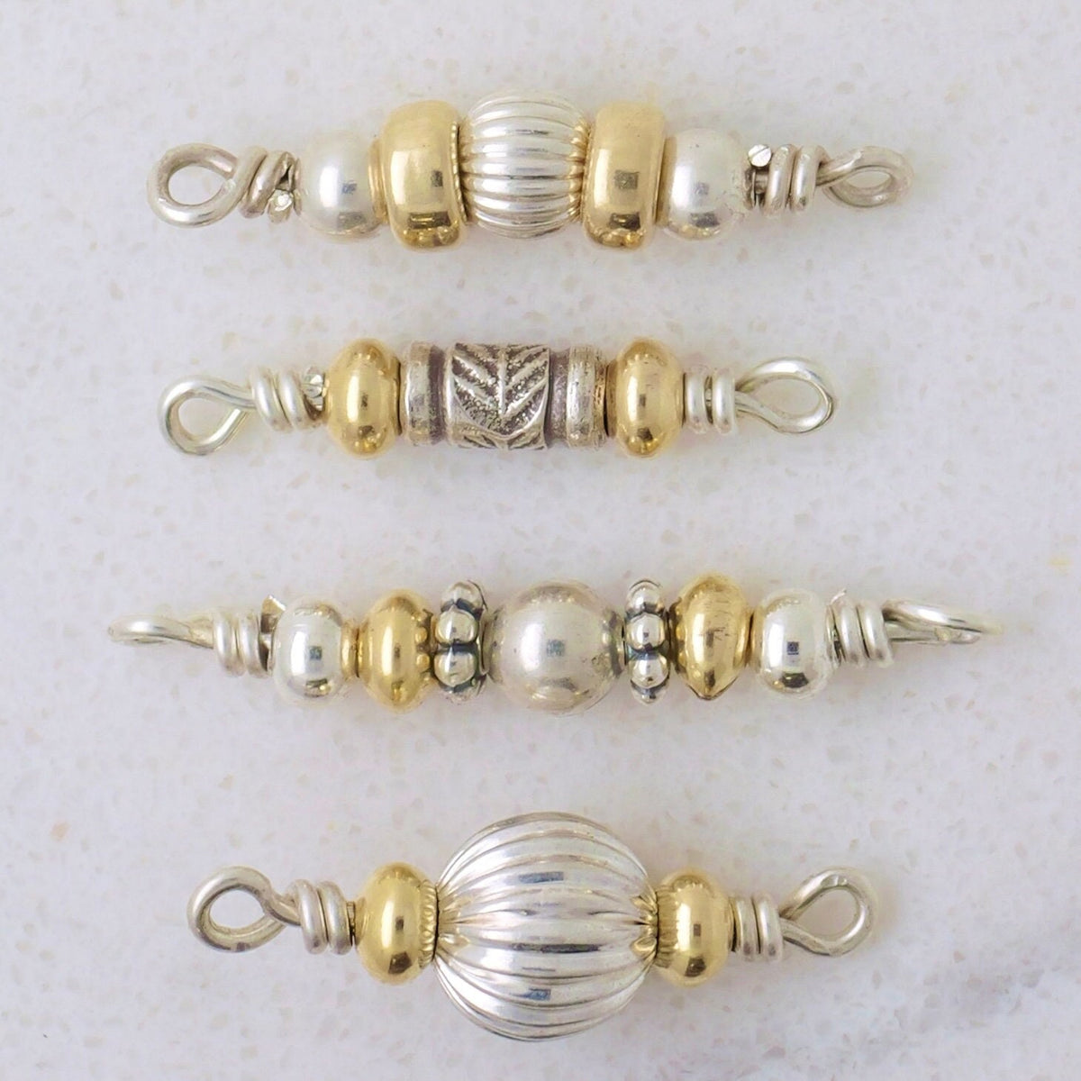 Two Tone Tribal Bead Connector Charm for permanent jewelry - Permanent Wholesale Jewelry - view 2