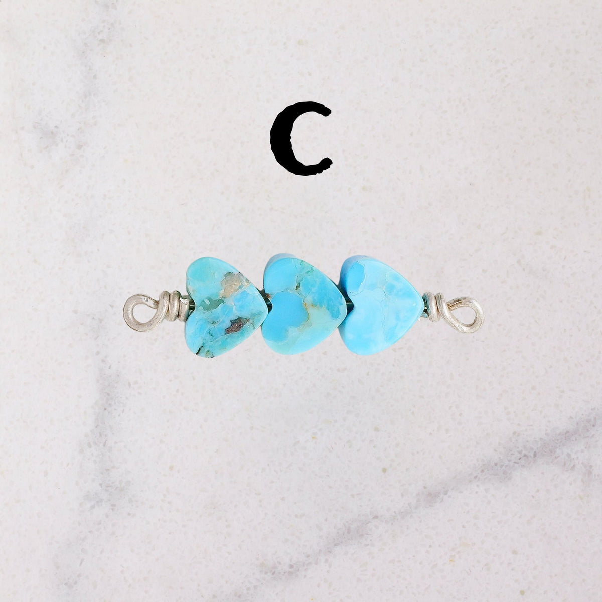 Kingman Turquoise Heart Anklet for permanent jewelry - Permanent Wholesale Jewelry - view 6
