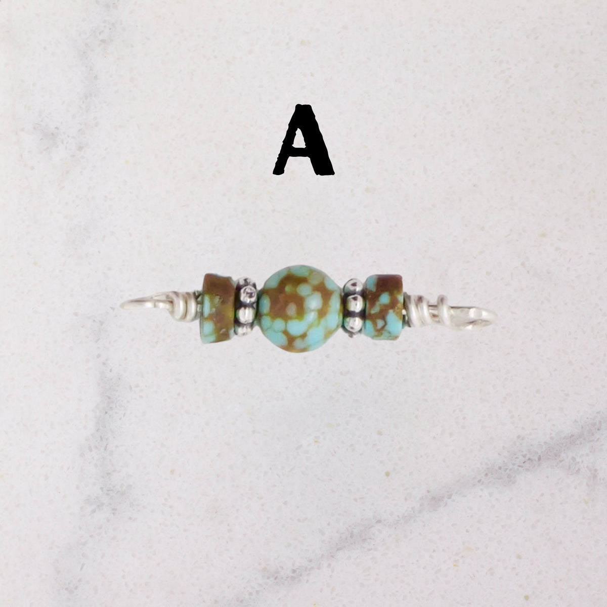 Number 8 Mine Turquoise Connector Charm - Rare for permanent jewelry - Permanent Wholesale Jewelry - view 4