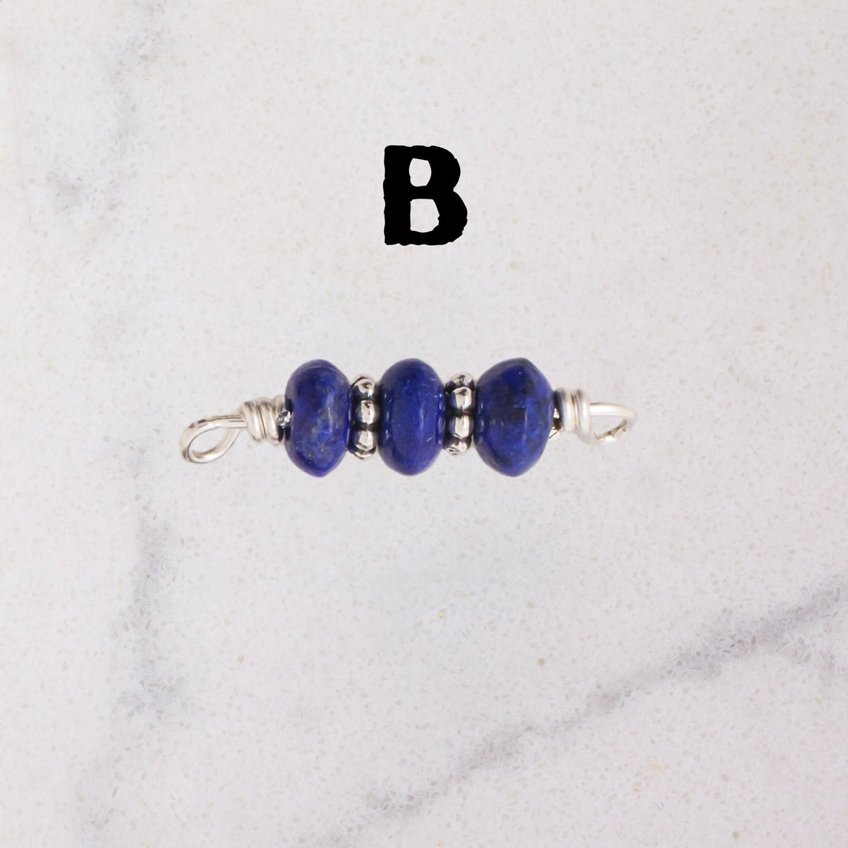 Lapis Lazuli Connector Charm for permanent jewelry - Permanent Wholesale Jewelry - view 5