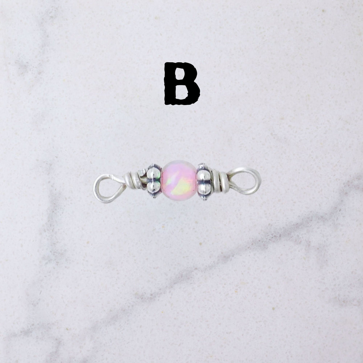 Dainty Opal Connector Charm for permanent jewelry - Permanent Wholesale Jewelry - view 5