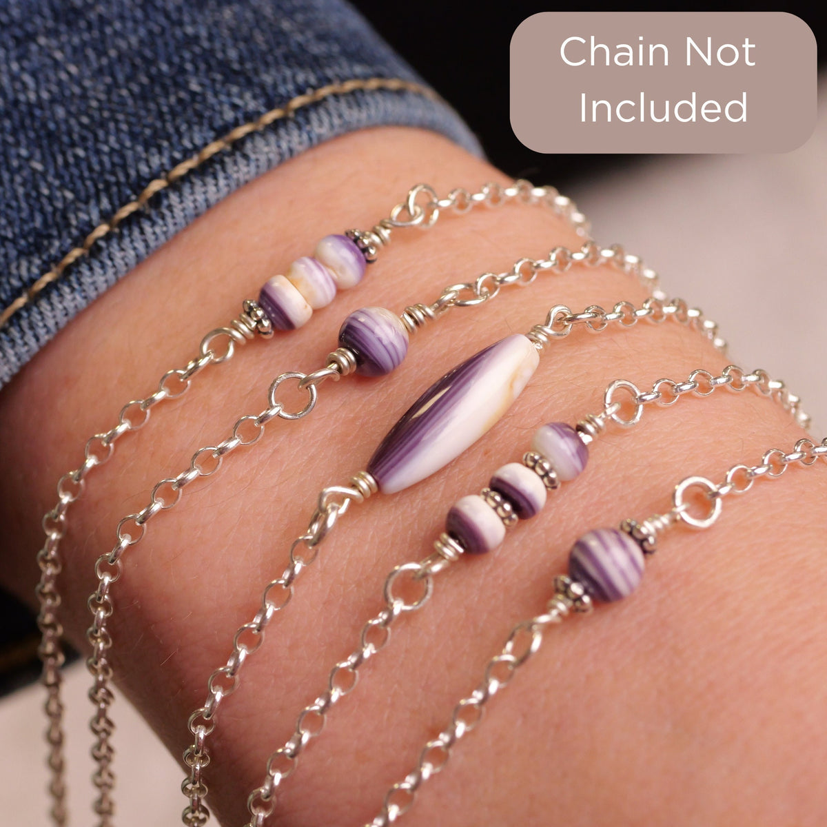Wampum Shell Connector Charm for permanent jewelry - Permanent Wholesale Jewelry