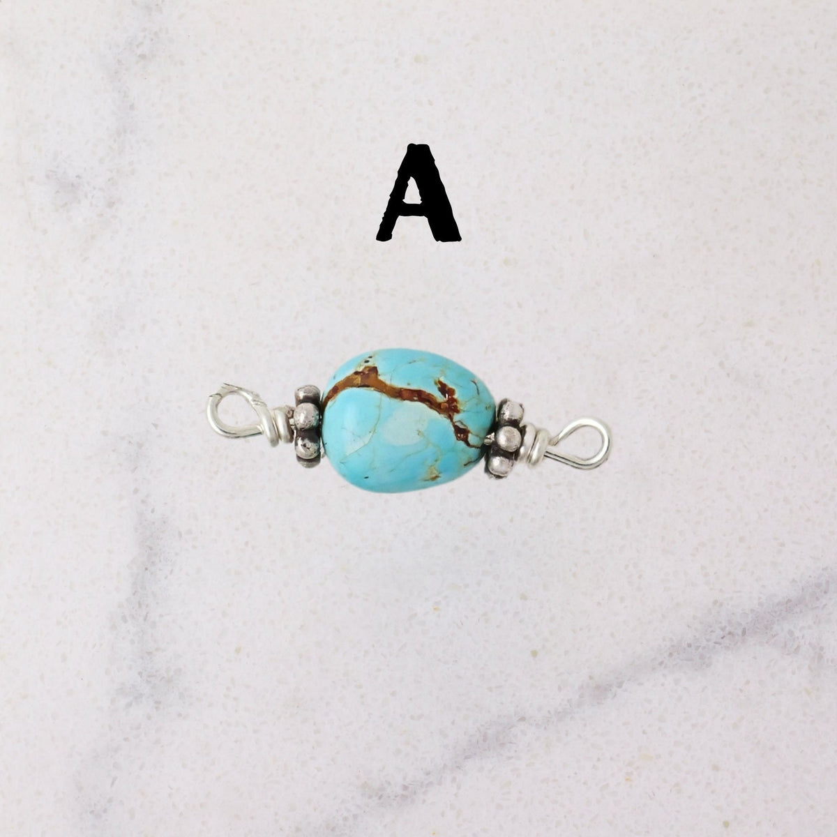Number 8 Mine Turquoise Connector Charm for permanent jewelry - Permanent Wholesale Jewelry - view 4